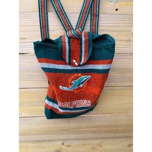 Miami Dolphins Woven Baja Backpack Striped Aqua Orange Embroidered NFL Bag